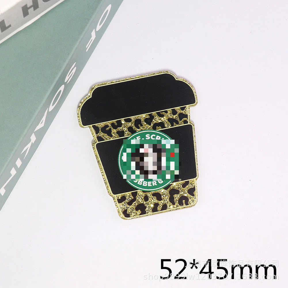 Wholesale 10PCS New Cartoon Letters Drink Love Love Acrylic DIY Patch Accessories