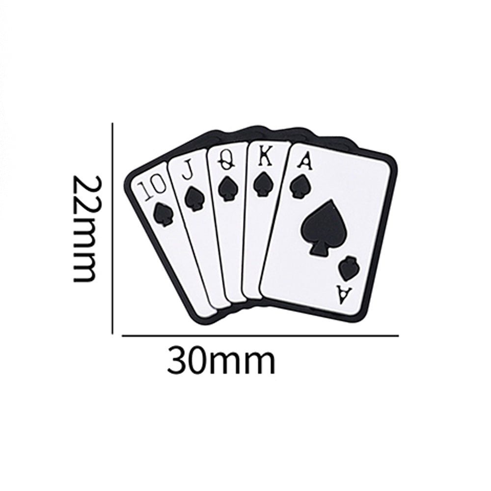 Wholesale 20pcs Cartoon Playing Cards Pattern Silicone Beads