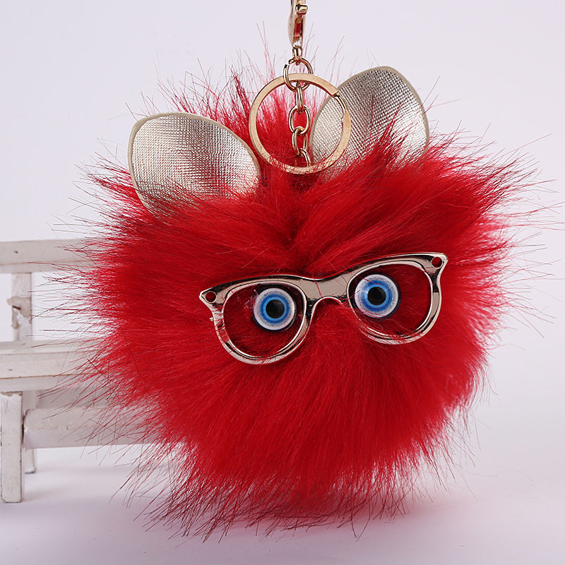 Wholesale Owl Fur Ball Plush Keychain