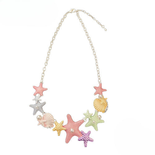Wholesale Colorful Oil Painting Shell Starfish Necklace