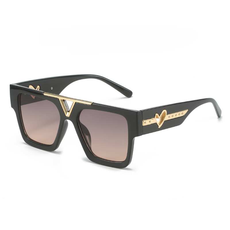 Wholesale Color Gradient Large Frame PC Sunglasses