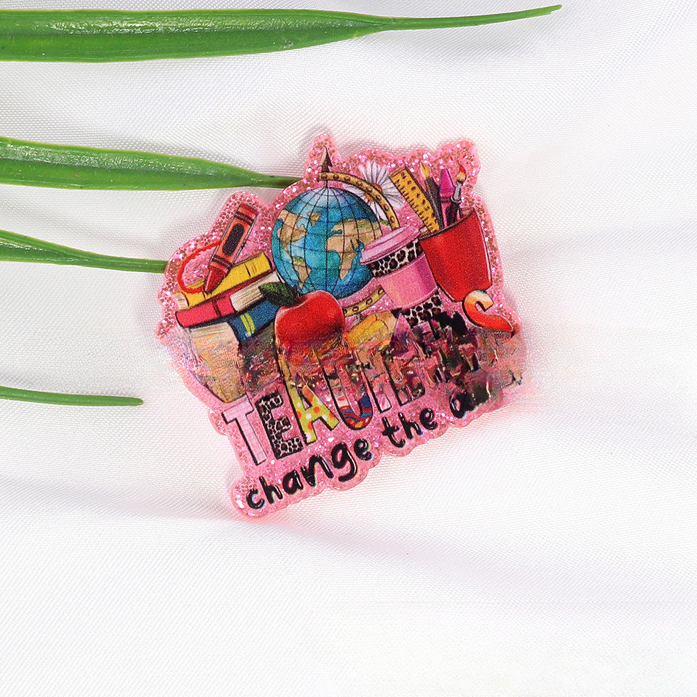 Wholesale 10pcs Pink Teacher Stationery Acrylics