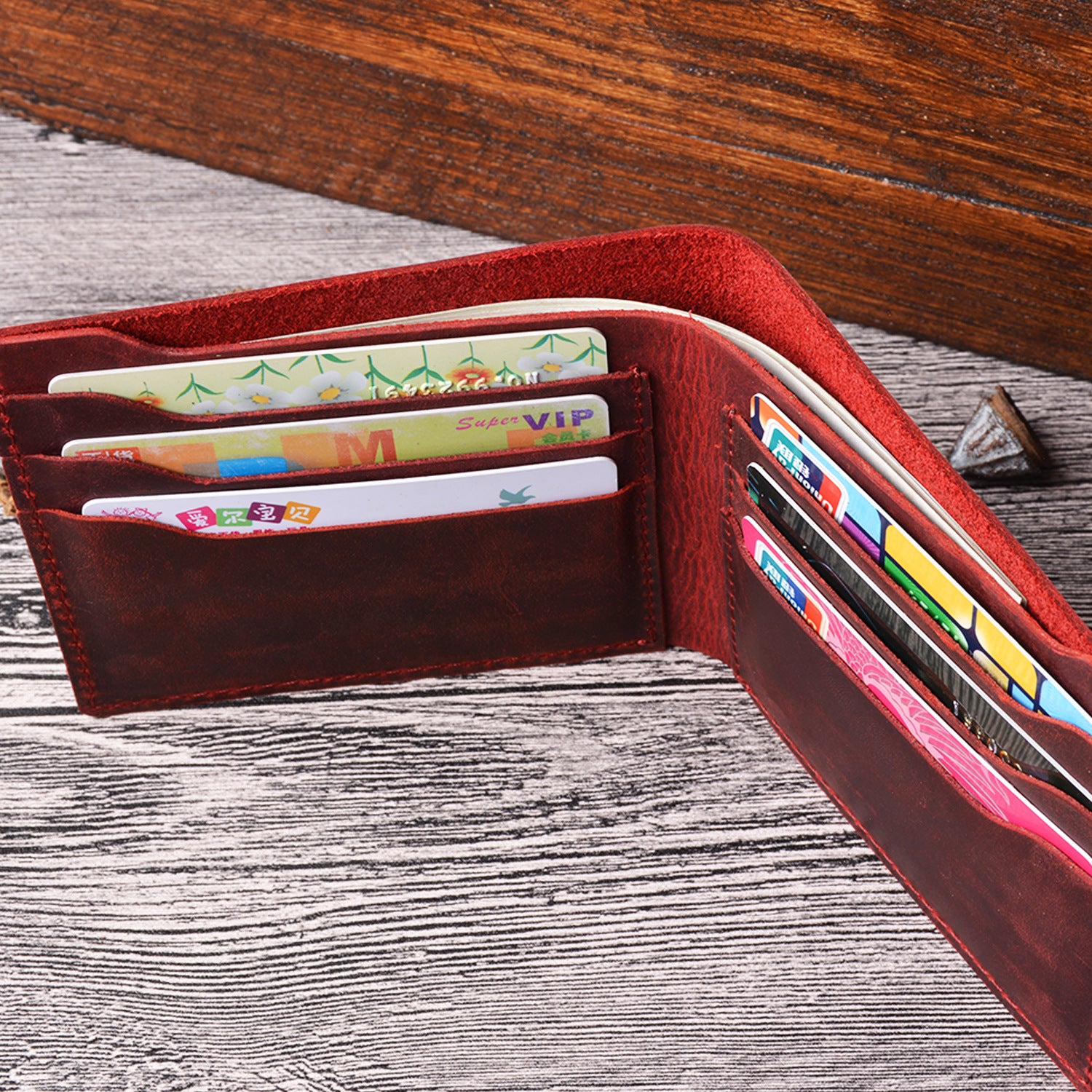 Wholesale Multi-card Slot Retro Simple Top Layer Cowhide Wallet