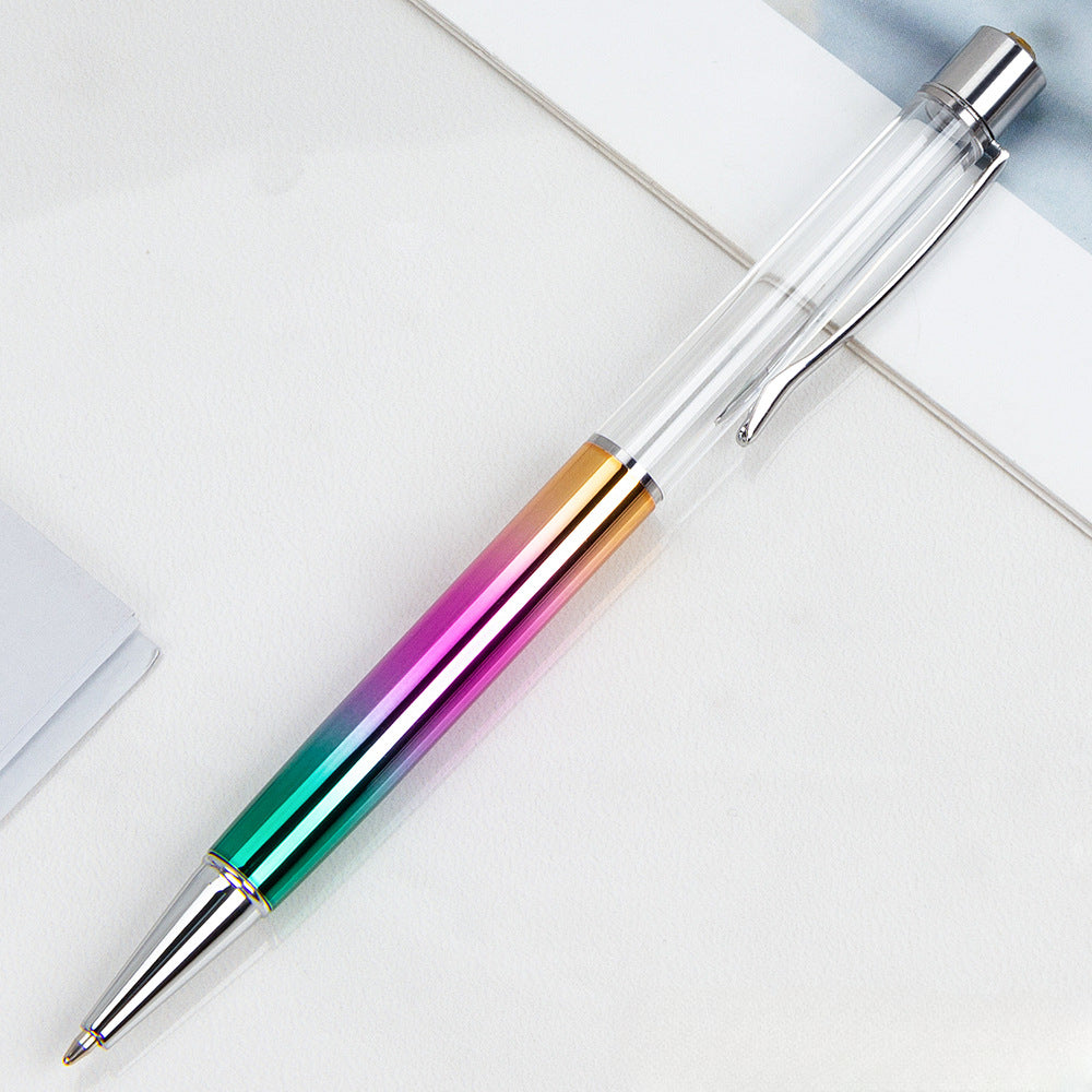 Wholesale Crystal Float Sequins Oiled Metal Colored Diamond Empty Tube DIY Pen