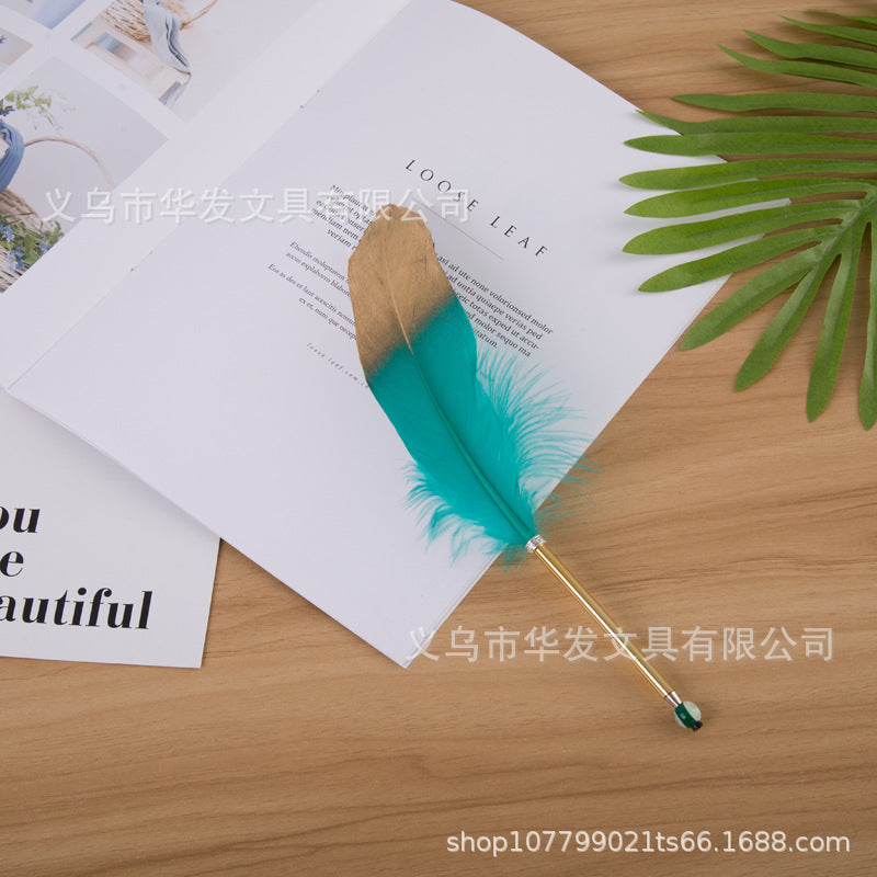Wholesale Candy Color Quill Pen Ballpoint Pen Feather Gel Pen