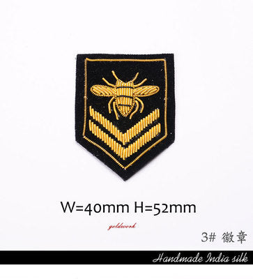 Wholesale DIY Hand Embroidered Indian Silk Cloth Patches Bee Badges Clothes Hats Accessories