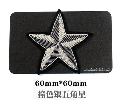 Wholesale DIY Hand Embroidered Indian Silk Cloth Badge Epaulettes Star Hat Clothes Decoration