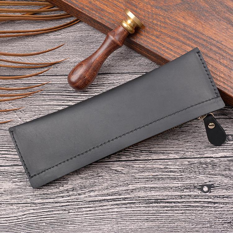 Wholesale Retro Leather Head Layer Crazy Horse Handmade Pen Bag