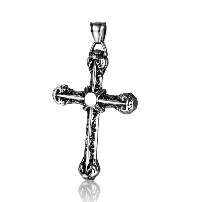 Wholesale Titanium Steel Gold and Silver Cross Necklace