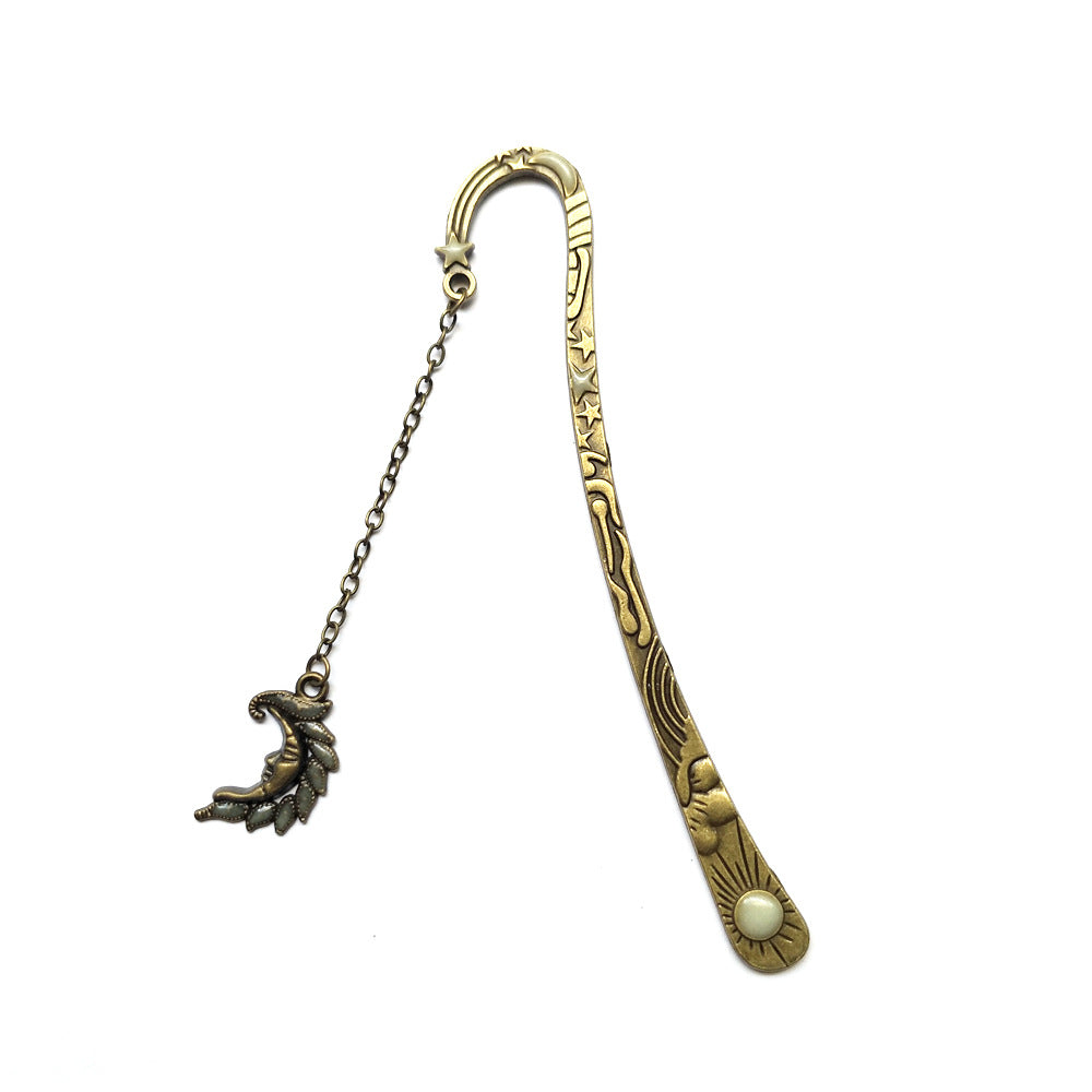 Wholesale Vintage Five-pointed Star Luminous Metal Bookmark