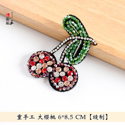 Wholesale DIY Handmade Beaded Cloth Patches Peacock Clothes Hat Accessories