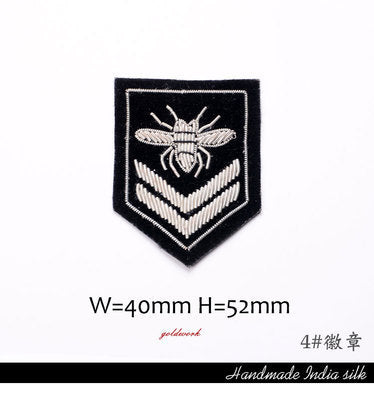 Wholesale DIY Hand Embroidered Indian Silk Cloth Patches Bee Badges Clothes Hats Accessories