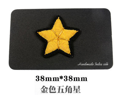 Wholesale DIY Hand Embroidered Indian Silk Cloth Badge Epaulettes Star Hat Clothes Decoration