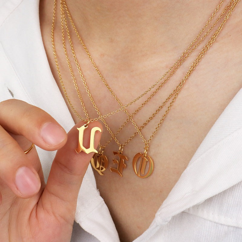 Wholesale Capital Letter Pendant Clavicle Chain Necklace