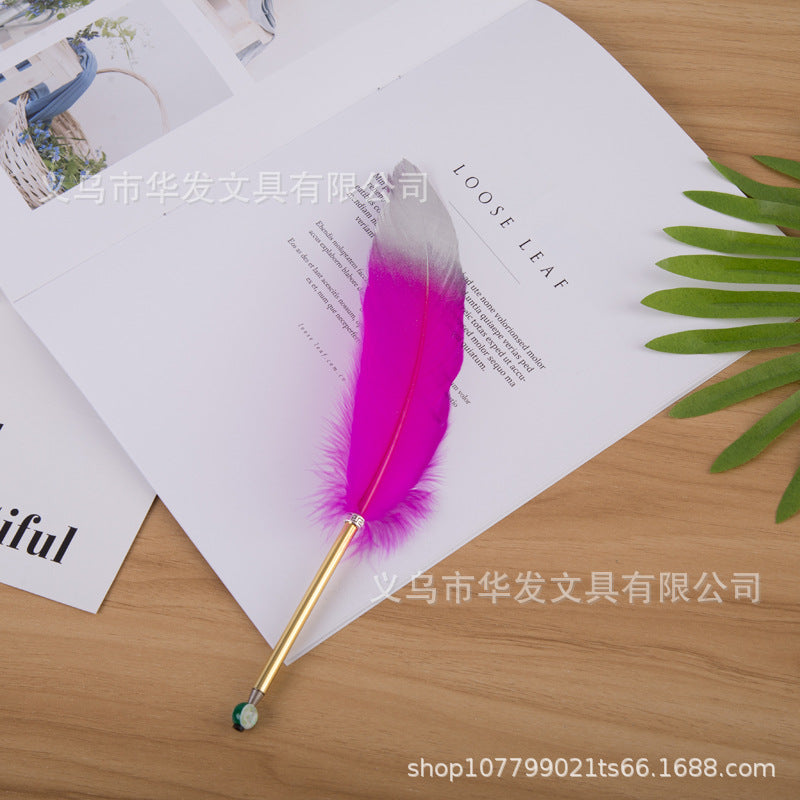 Wholesale Candy Color Quill Pen Ballpoint Pen Feather Gel Pen