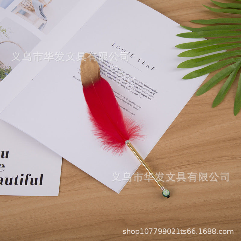 Wholesale Candy Color Quill Pen Ballpoint Pen Feather Gel Pen