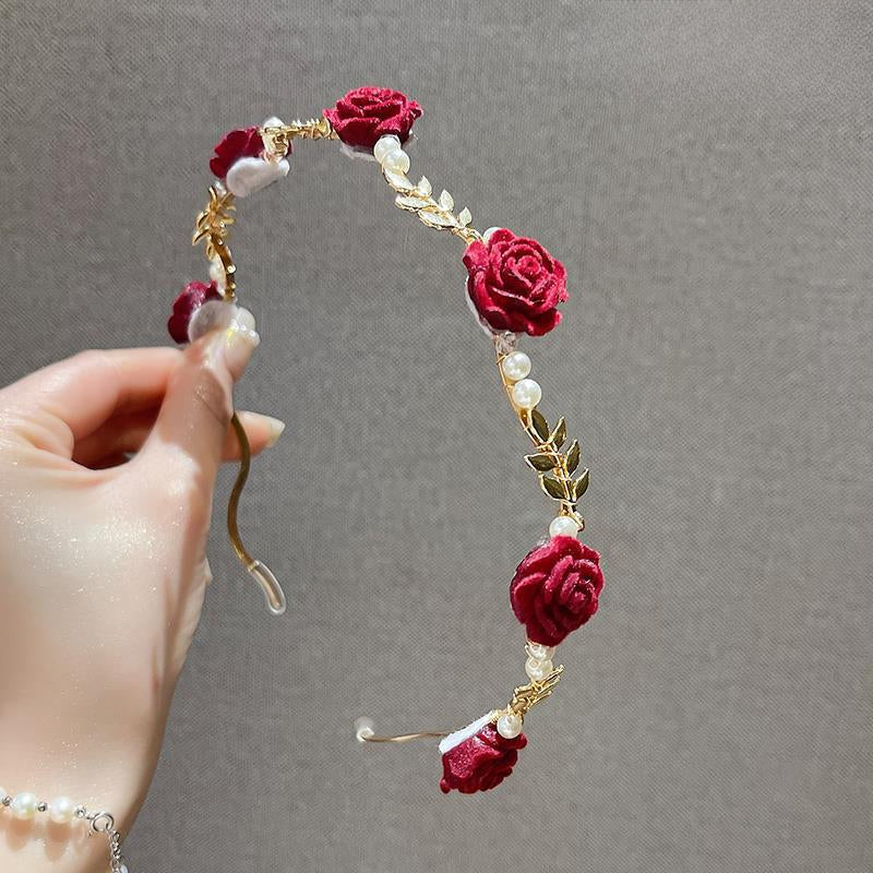 Wholesale Rose Pearl Vintage Hair Hoops
