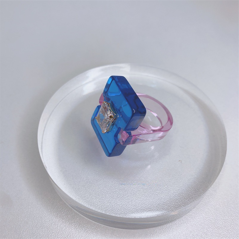 Wholesale Square Candy Color Acrylic Ring