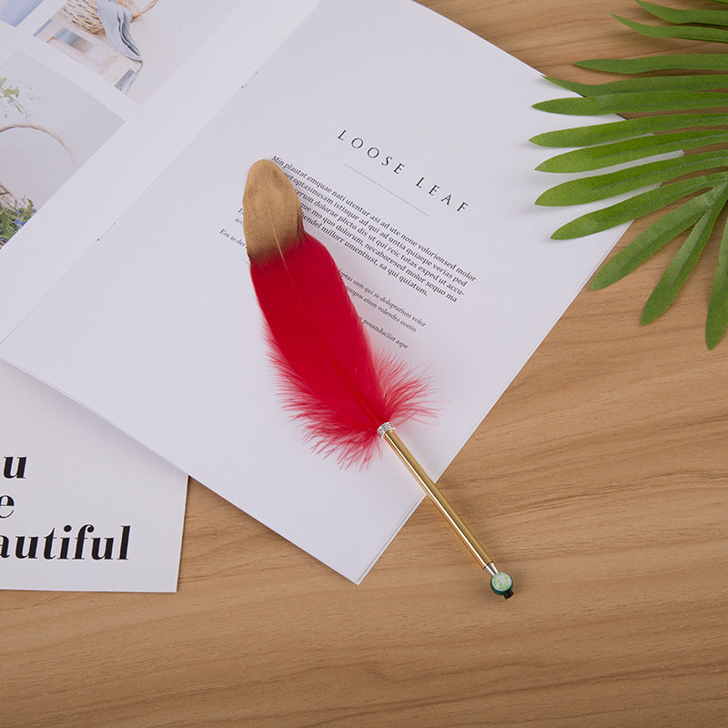 Wholesale Candy Color Quill Pen Ballpoint Pen Feather Gel Pen