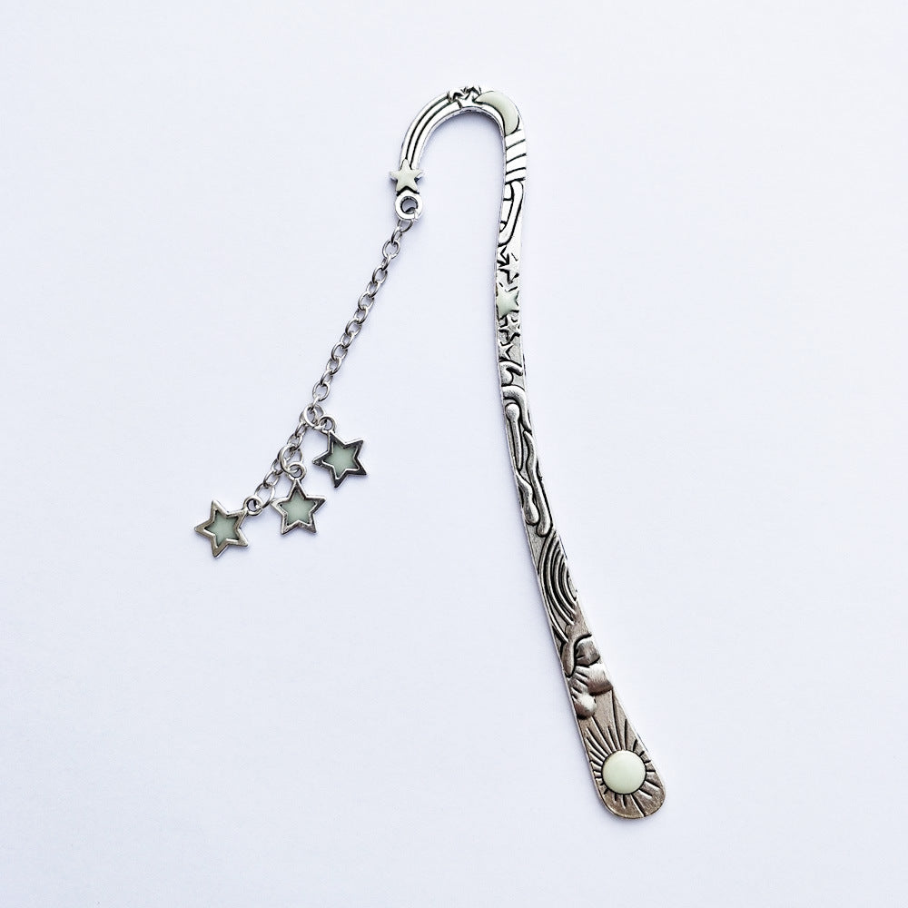 Wholesale Vintage Five-pointed Star Luminous Metal Bookmark