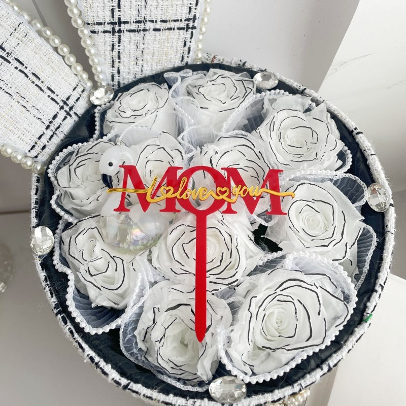 Wholesale 10PCS/PACK Mother's Day Love Letter Acrylic Cake Insert Card