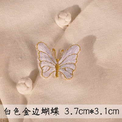 Wholesale Trendy Purple Butterfly Embroidered Patch Small Iron On Adhesive DIY Hat Decoration Resale Accessory