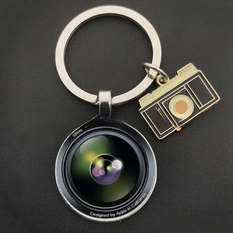 卸売カメラレンズ、タイムジェムストーンメタルキーホルダー