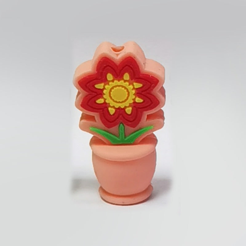 Wholesale 10PCS Creative Colorful Cartoon Image Flat Three-dimensional Rubber Beads