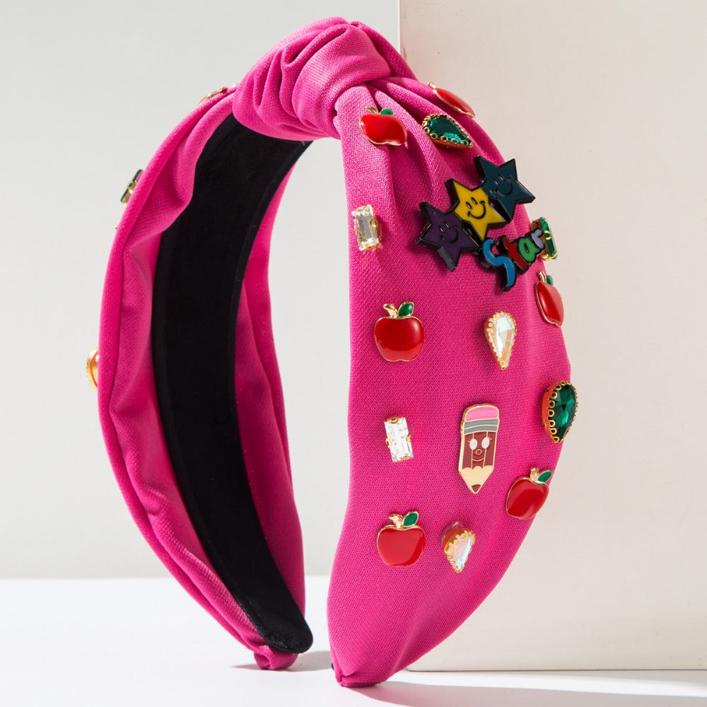 Wholesale Diamond Star Smiley English Letter Headband