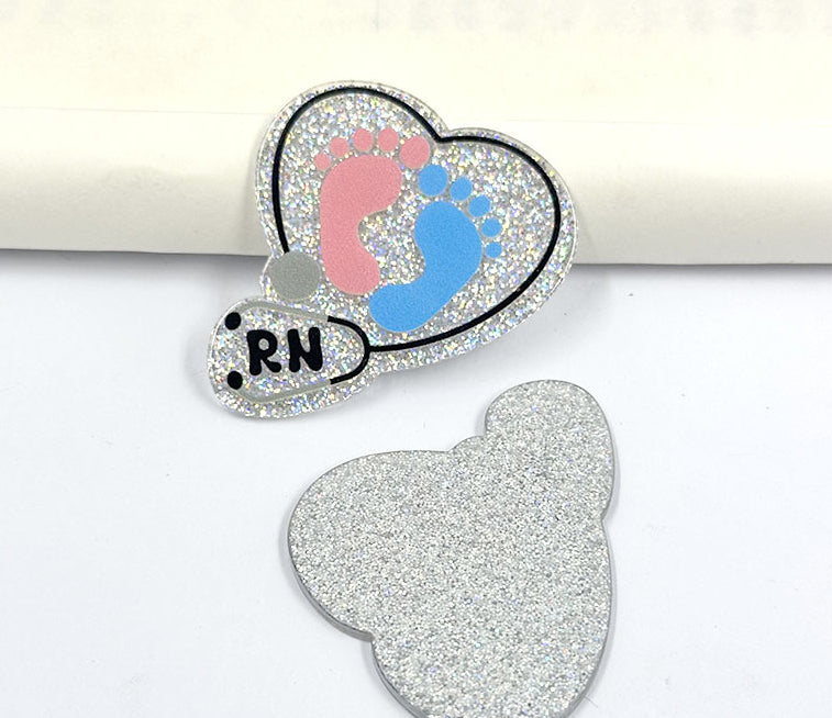 Wholesale 50pcs Medical Acrylic DIY Patch Badge Easy Pull Buckle Brooch Accessories