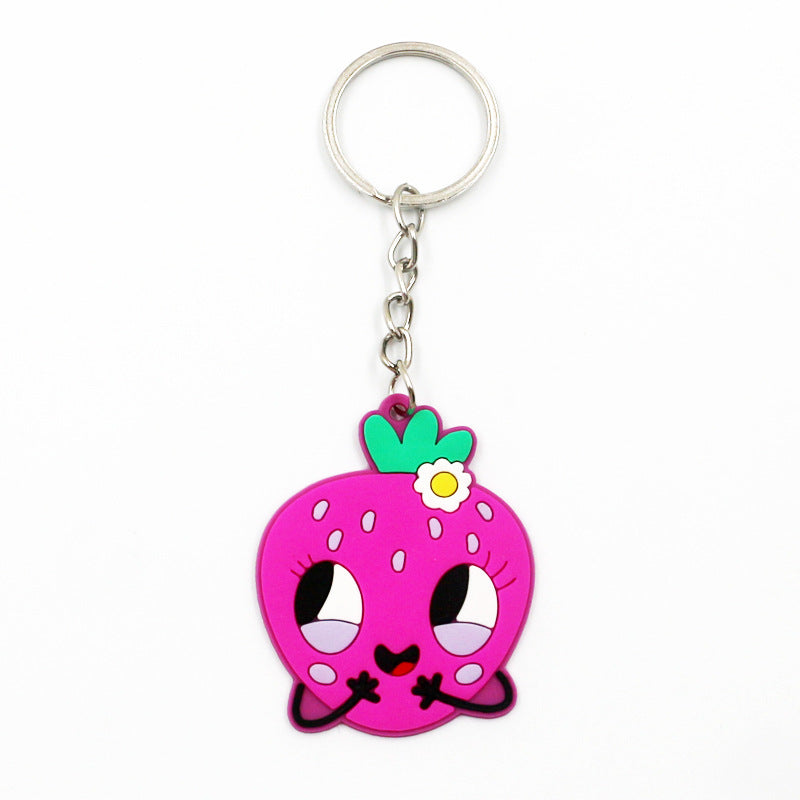 Wholesale 24pcs New Fruit PVC Soft Rubber Keychain