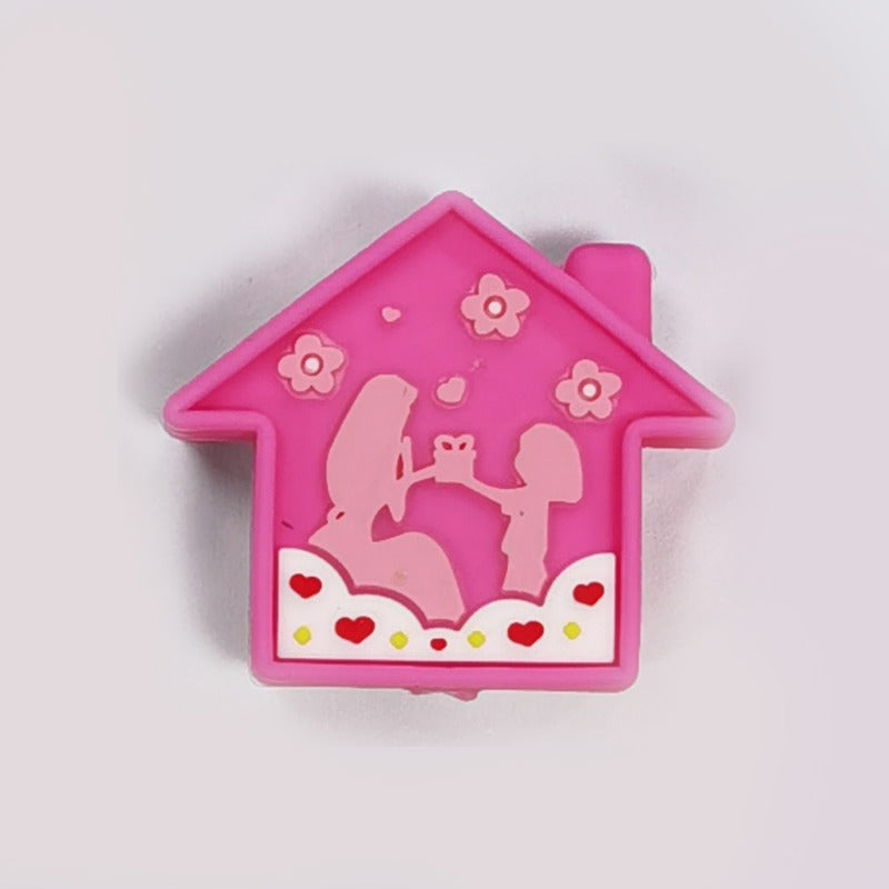 Wholesale 10PCS Creative Colorful Cartoon Image Flat Three-dimensional Rubber Beads