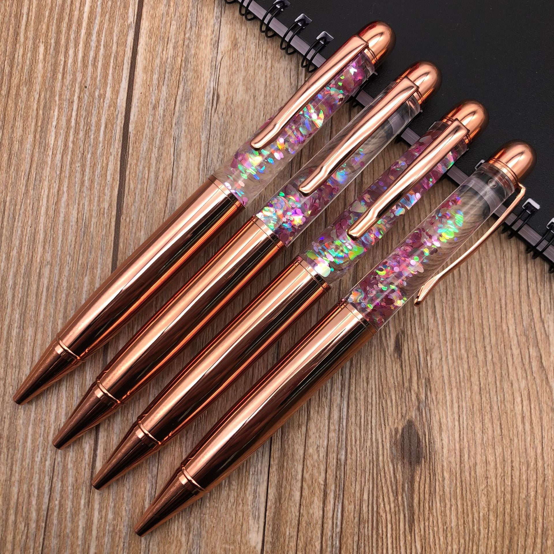 Wholesale 10PCS Fat Rose Gold Oil Pen Quicksand Pen Metal Ballpoint Pen