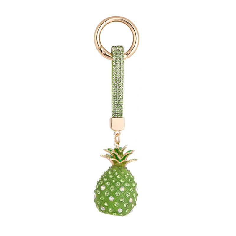 Wholesale Creative Cute Diamond-encrusted Alloy Rhinestone Three-dimensional Pineapple Keychain