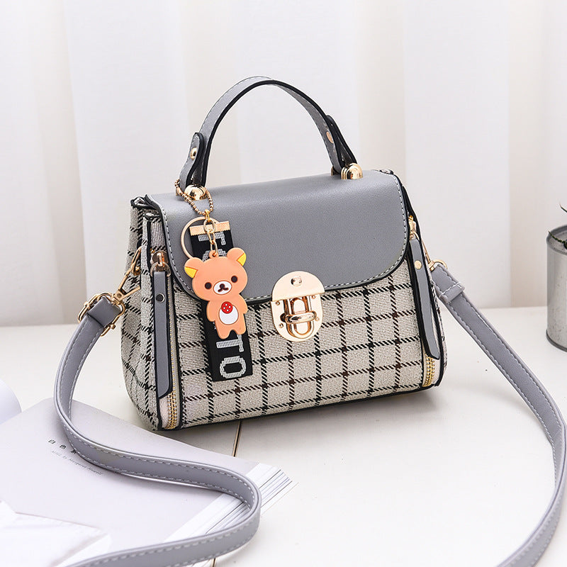 Wholesale Women's Fashion Girl One-shoulder Crossbody Bag Check Small Square Bag
