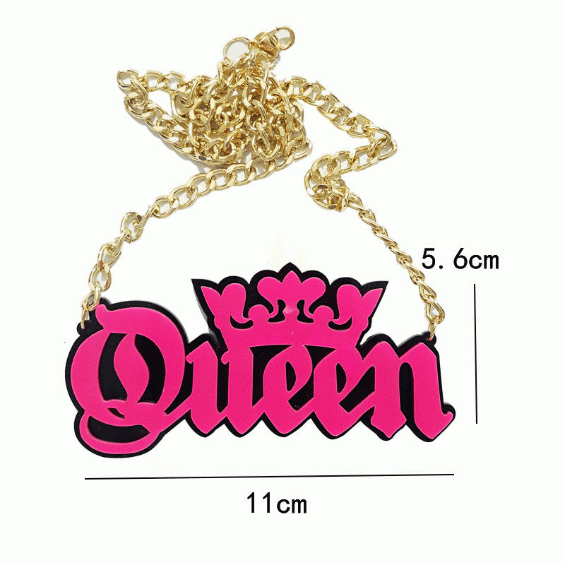 Wholesale  dark black letter necklace