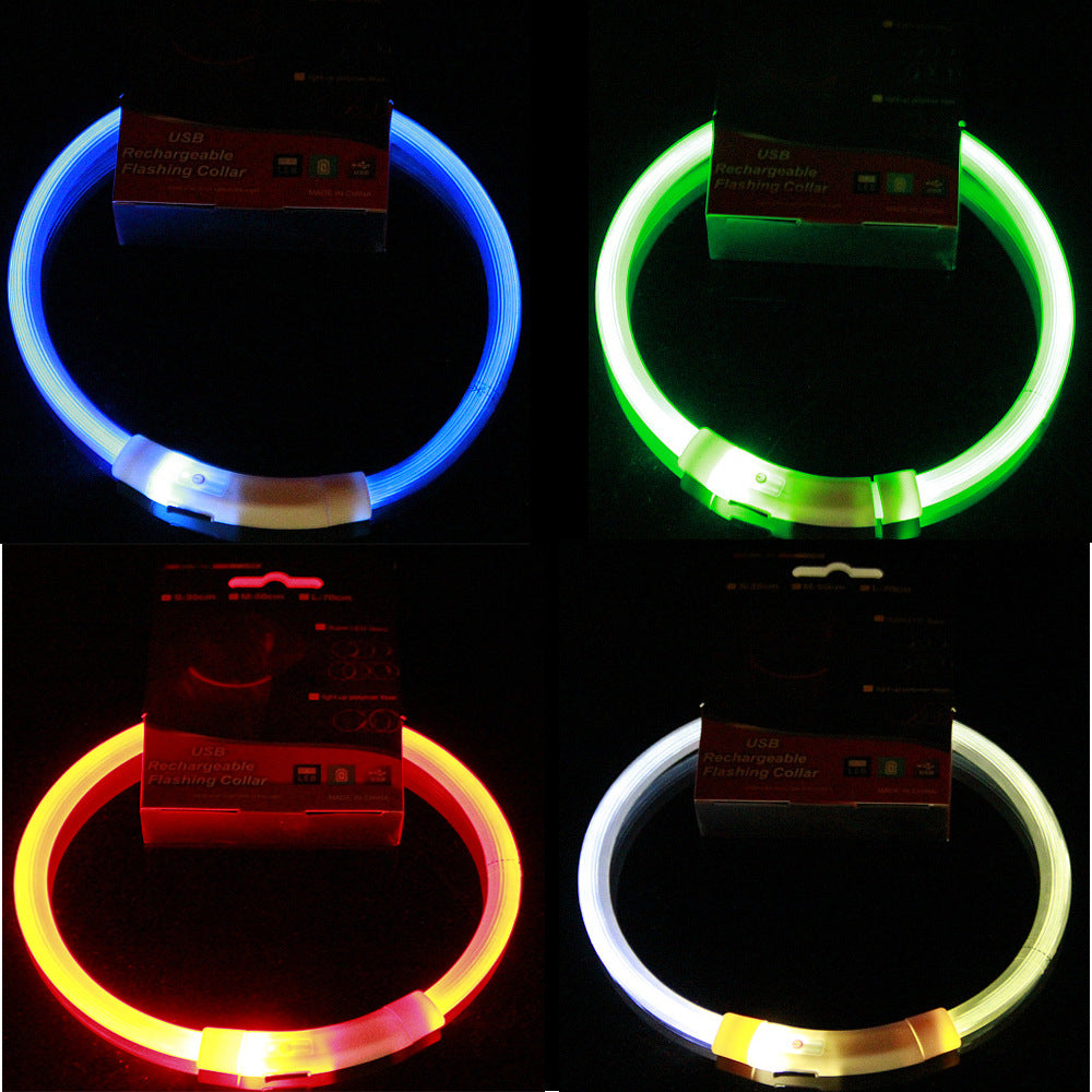 Wholesale Polyester LED Pet Luminous Collar USB Charging Collar