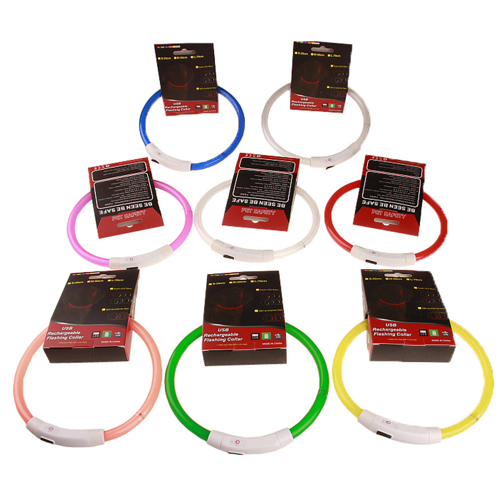 Wholesale Polyester LED Pet Luminous Collar USB Charging Collar