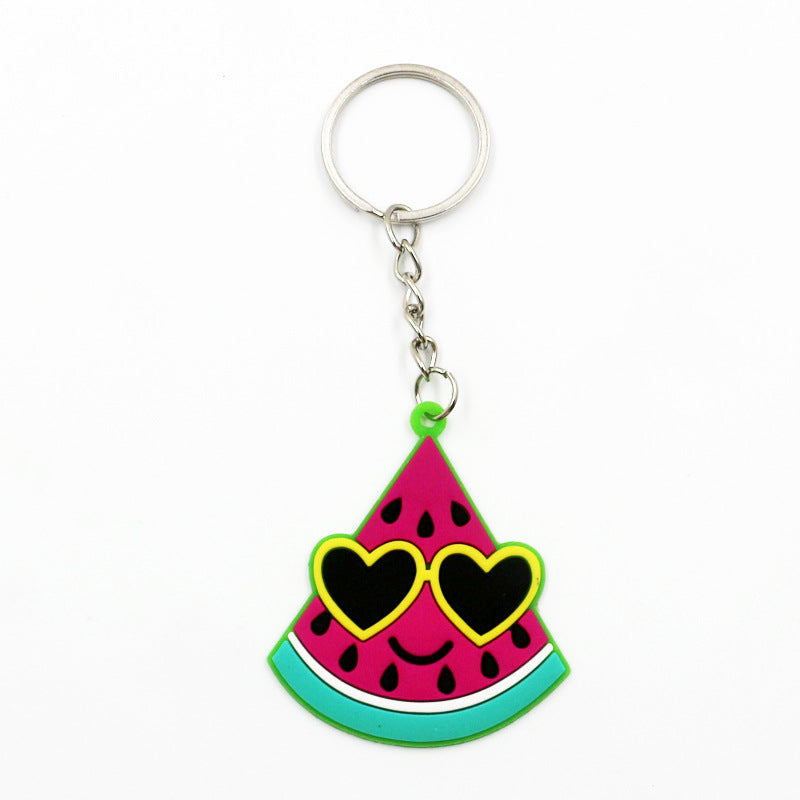 Wholesale 24pcs New Fruit PVC Soft Rubber Keychain