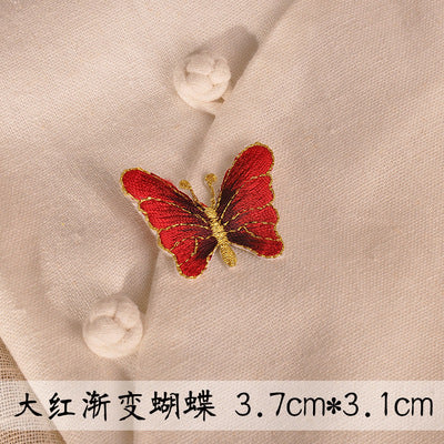 Wholesale Trendy Purple Butterfly Embroidered Patch Small Iron On Adhesive DIY Hat Decoration Resale Accessory