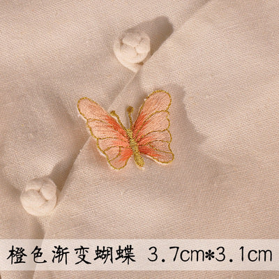 Wholesale Trendy Purple Butterfly Embroidered Patch Small Iron On Adhesive DIY Hat Decoration Resale Accessory