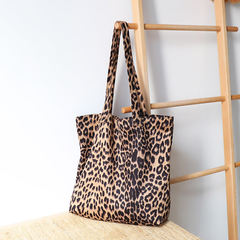 Wholesale Leopard Print Canvas Single Shoulder Women's Bags