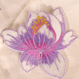 Wholesale Fashion Purple Embroidered Patch DIY Adhesive Applique For Clothing Shoe Hat Decoration Resale Accessory