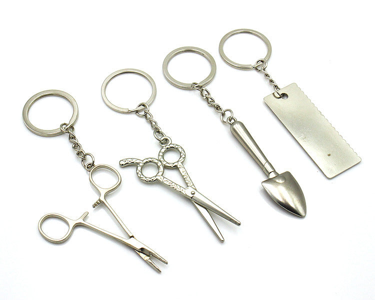 Wholesale Silver Scissors Tools Metal Keychain
