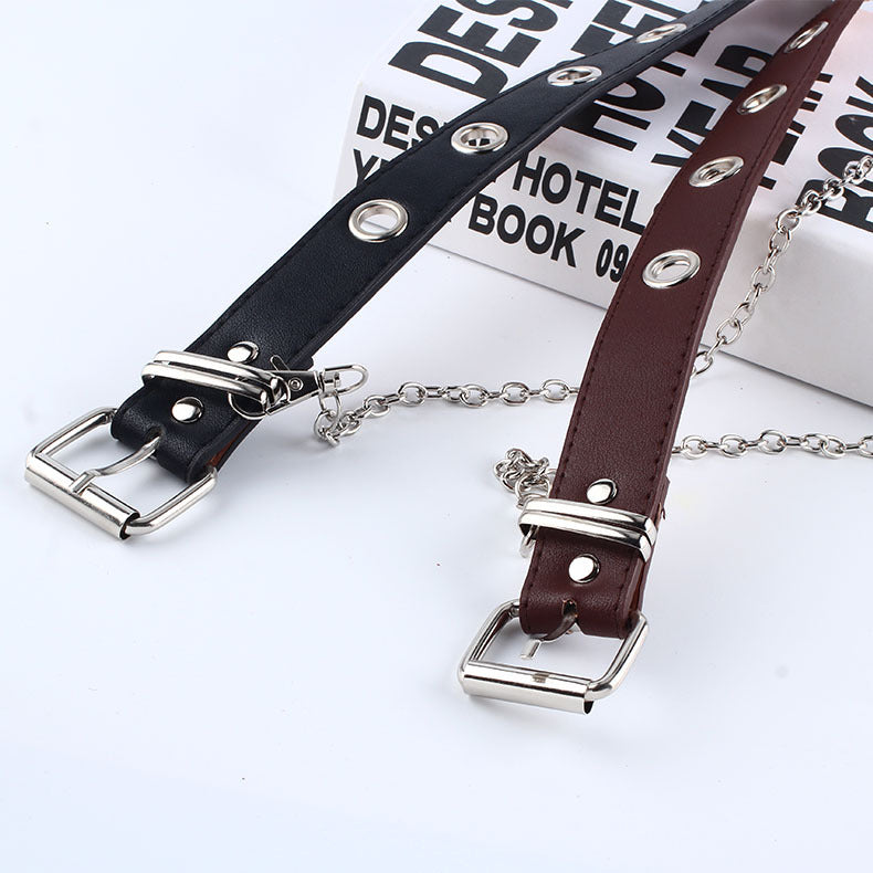 Whoelsale PU Pendant Chain Decoration Punk Style Waistband