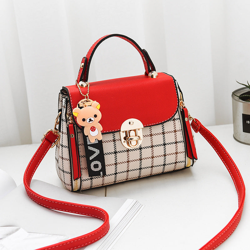 Wholesale Women's Fashion Girl One-shoulder Crossbody Bag Check Small Square Bag