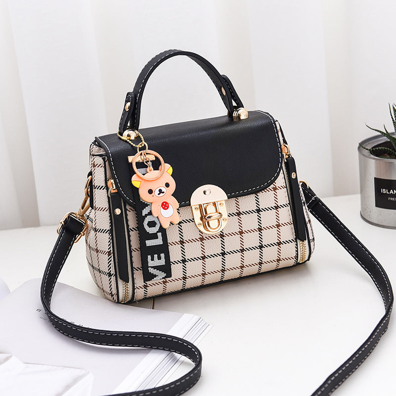 Wholesale Women's Fashion Girl One-shoulder Crossbody Bag Check Small Square Bag