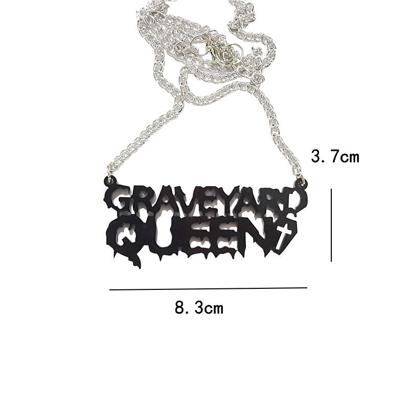 Wholesale Alphabet Halloween Acrylic Necklace