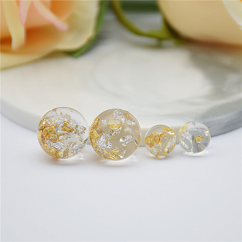 Wholesale DIY Resin Round 10mm Gold Platinum Ball Beads