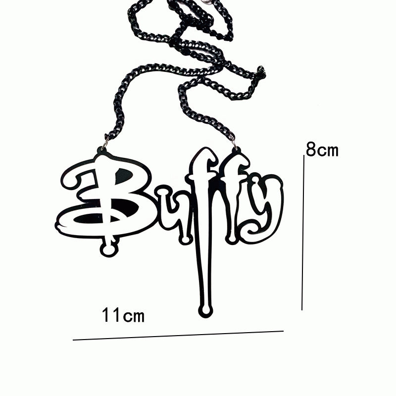 Wholesale  dark black letter necklace